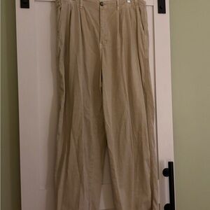 Free People Tan Pleated wide leg Trousers